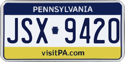 PA license plate JSX9420