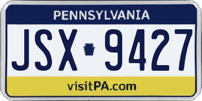 PA license plate JSX9427