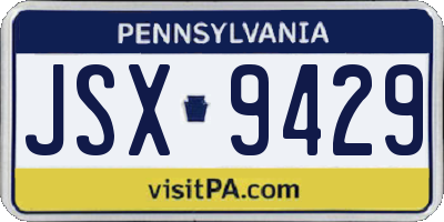 PA license plate JSX9429