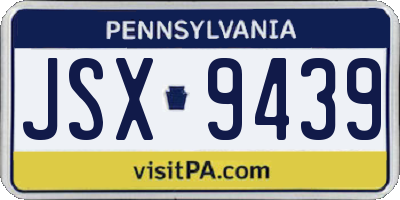 PA license plate JSX9439
