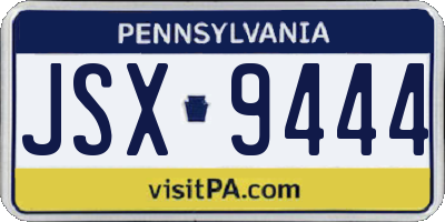 PA license plate JSX9444
