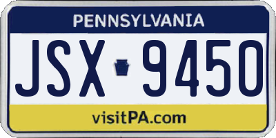 PA license plate JSX9450