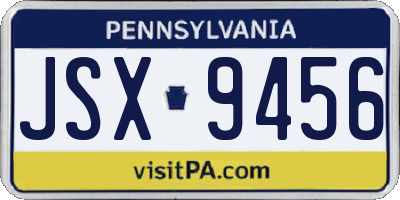 PA license plate JSX9456