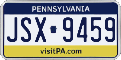 PA license plate JSX9459