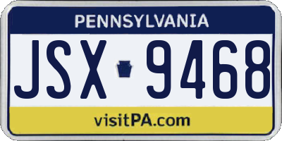 PA license plate JSX9468