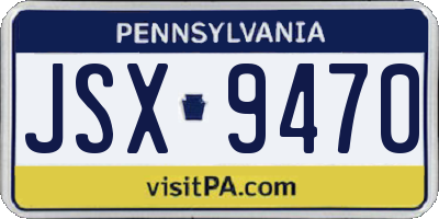 PA license plate JSX9470