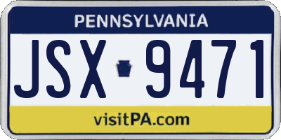 PA license plate JSX9471
