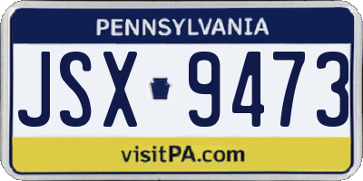 PA license plate JSX9473