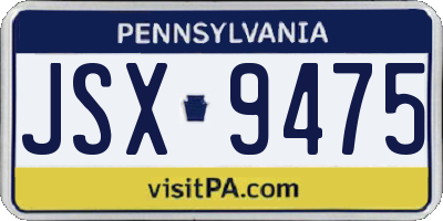 PA license plate JSX9475