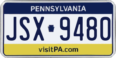 PA license plate JSX9480