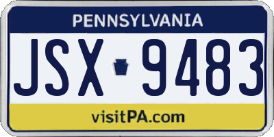 PA license plate JSX9483