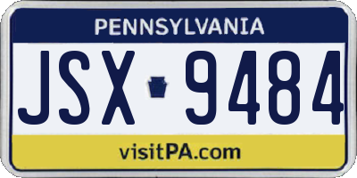 PA license plate JSX9484