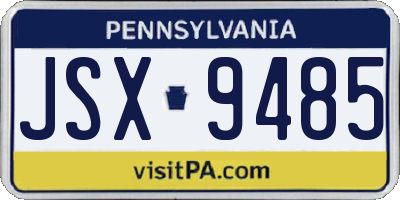 PA license plate JSX9485