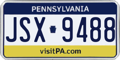 PA license plate JSX9488