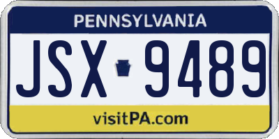 PA license plate JSX9489