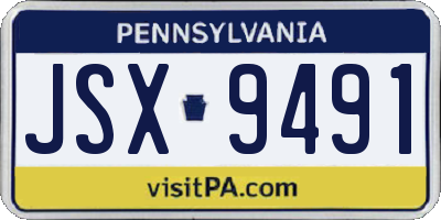 PA license plate JSX9491