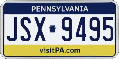 PA license plate JSX9495