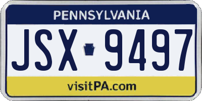 PA license plate JSX9497