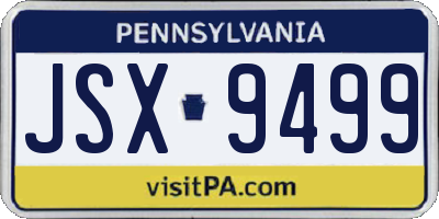 PA license plate JSX9499