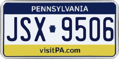PA license plate JSX9506