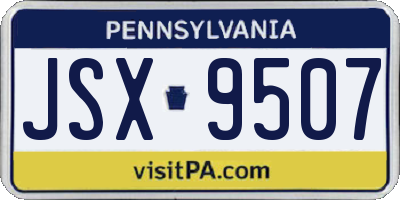 PA license plate JSX9507