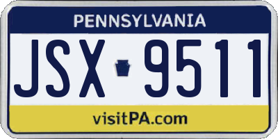 PA license plate JSX9511
