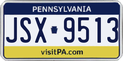 PA license plate JSX9513