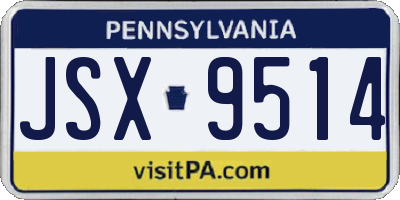 PA license plate JSX9514