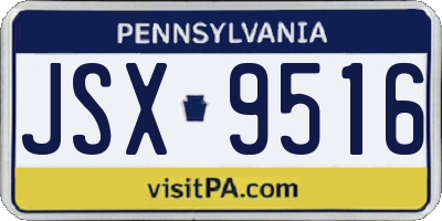 PA license plate JSX9516