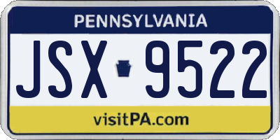 PA license plate JSX9522