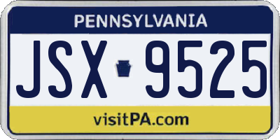 PA license plate JSX9525