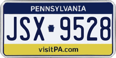 PA license plate JSX9528