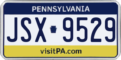 PA license plate JSX9529