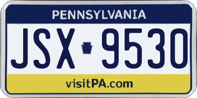 PA license plate JSX9530