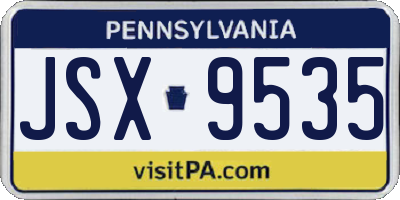 PA license plate JSX9535