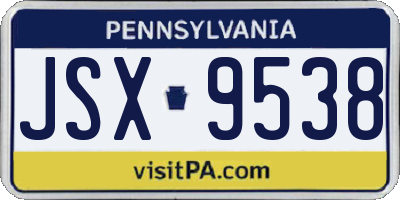 PA license plate JSX9538