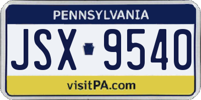 PA license plate JSX9540