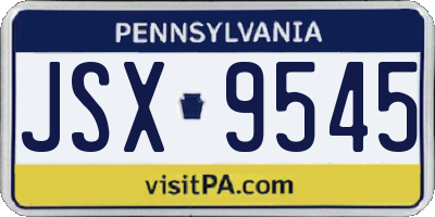 PA license plate JSX9545