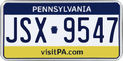 PA license plate JSX9547