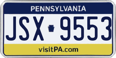 PA license plate JSX9553