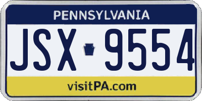 PA license plate JSX9554