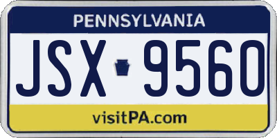 PA license plate JSX9560