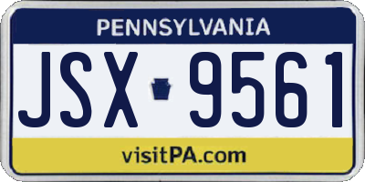 PA license plate JSX9561