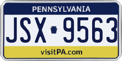 PA license plate JSX9563
