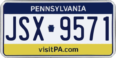 PA license plate JSX9571