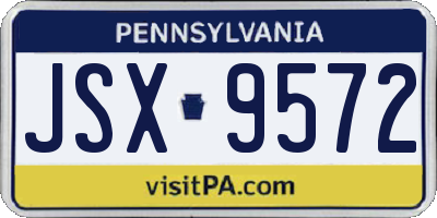 PA license plate JSX9572