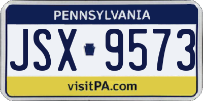 PA license plate JSX9573