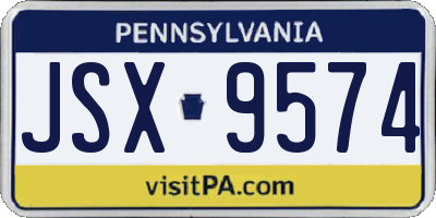 PA license plate JSX9574
