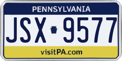 PA license plate JSX9577