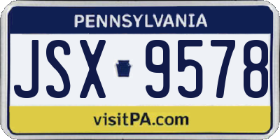 PA license plate JSX9578